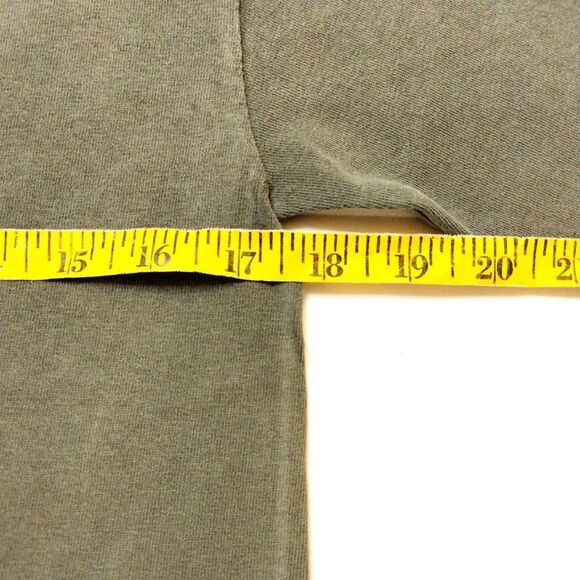 SMALL Lucky Dog Unisex Crewneck Short Sleeve Distressed Khaki Green Tee - Picture 6 of 9